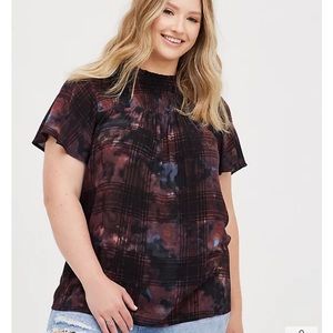 Torrid plaid smocked top